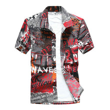 Load image into Gallery viewer, 2020 Fashion Mens Short Sleeve Hawaiian Shirt Fast drying Plus Size Asian Size M-5XL Summer Casual Floral Beach Shirts For Men