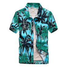 Load image into Gallery viewer, 2020 Fashion Mens Short Sleeve Hawaiian Shirt Fast drying Plus Size Asian Size M-5XL Summer Casual Floral Beach Shirts For Men