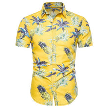 Load image into Gallery viewer, Puimentiua Men's Fashion Print Shirts Casual Button Down Short Sleeve Hawaiian Shirt Beach Holiday Slim Fit Party Shirts Tops