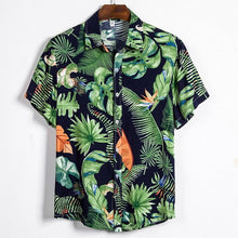 Load image into Gallery viewer, Puimentiua Men's Fashion Print Shirts Casual Button Down Short Sleeve Hawaiian Shirt Beach Holiday Slim Fit Party Shirts Tops