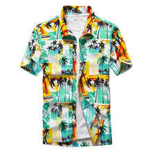 Load image into Gallery viewer, 2020 Fashion Mens Short Sleeve Hawaiian Shirt Fast drying Plus Size Asian Size M-5XL Summer Casual Floral Beach Shirts For Men