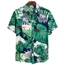 Load image into Gallery viewer, Puimentiua Men&#39;s Fashion Print Shirts Casual Button Down Short Sleeve Hawaiian Shirt Beach Holiday Slim Fit Party Shirts Tops